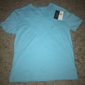 POLO BY RALPH LAUREN Light Blue V Neck Tee T-Shirt